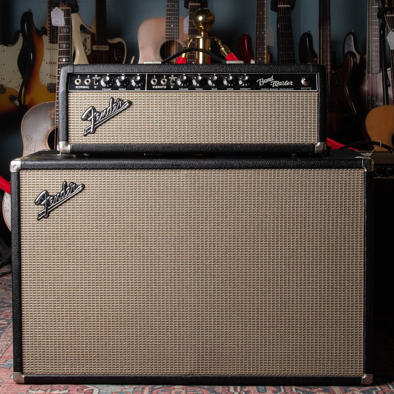 Fender Bandmaster Head & Cab AB763 1965, Black Tolex | Carter