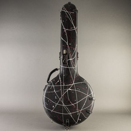 Calton Resonator Banjo Case 2021, Black Splatter/Purple
