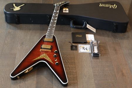 2022 Gibson Custom Dave Mustaine Signature Flying V Exp Red Amber Burst + COA OHSC